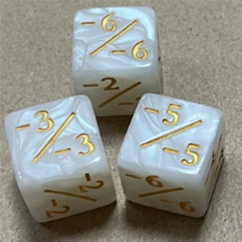 

AC52-24Pcs MTG Dice Counters Marker Tokens Acrylic Dice-Cubes +/- D6 Card Game Accessories Kids Learning (White)