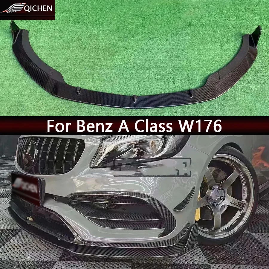 

For Mercedes Benz A Class W176 Carbon Fiber Front lip Car Bumper Diffuser Front Chin Spoiler Splitters Car Accessories body kit