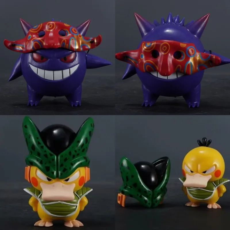 

Pokemon Psyduck Gengar Dolls Anime Action Figure Cute Toy Car Desk Q Figural Merchandise Decoration Model Children Birthday Gift