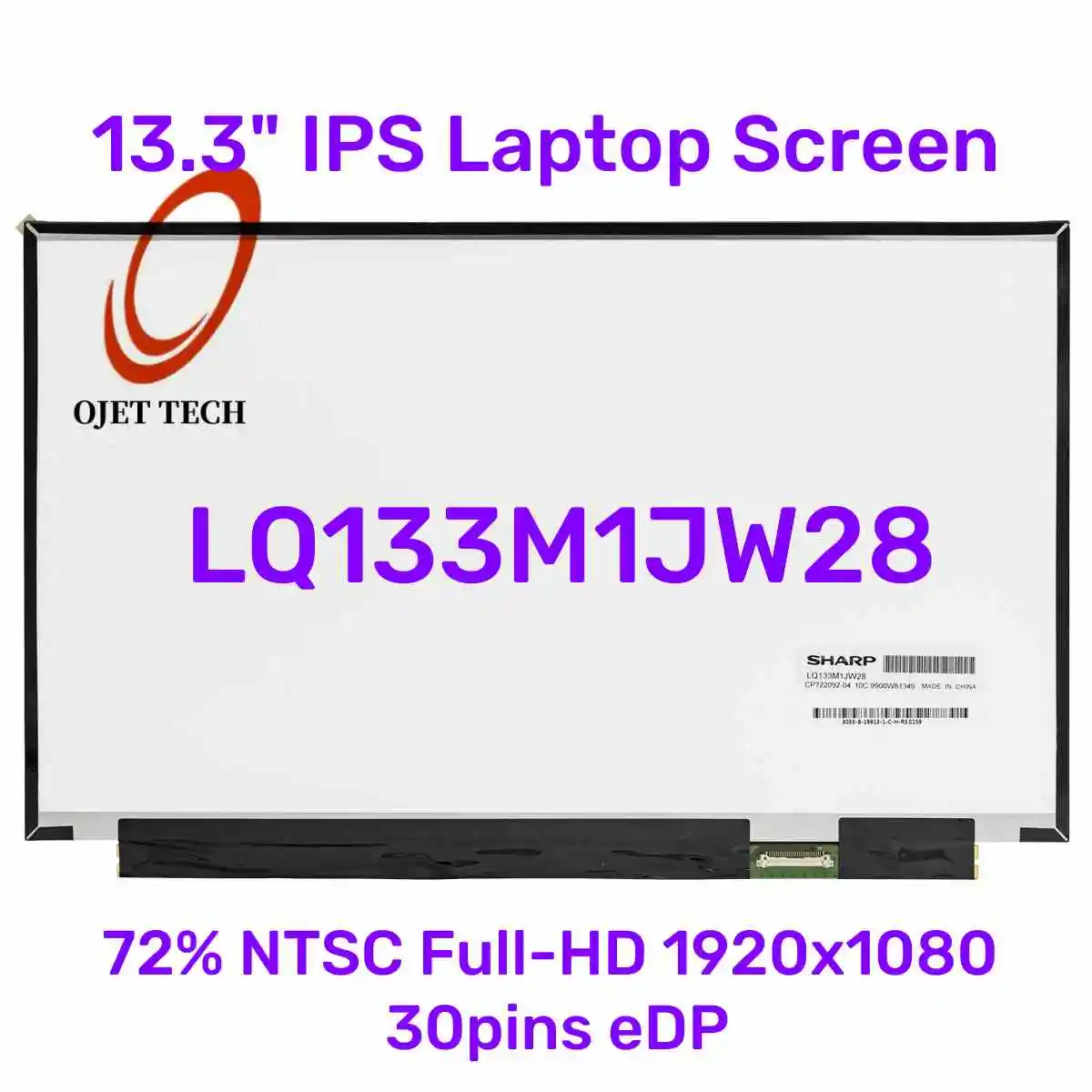 Matriz Magro do Painel Lcd para o Portátil 133 Matriz Lq133m1jw41 Lq133m1jw35 Lq133m1jw42 Lq133m1jw46 Fhd 1920 × 1080 Lq133m1jw48