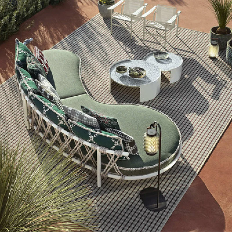 

Садовый диван в скандинавском стиле для двора, для отдыха, водонепроницаемый, с открытым ротанговым каркасом, комплект диванов с откидной спинкой