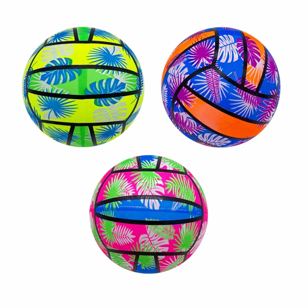 Zweifarbig, 22,9 cm, Geschenke, Kinderspielzeug, Eltern-Kind-Sport, Strandball, Gummi, aufblasbarer Regenbogen-Volleyball