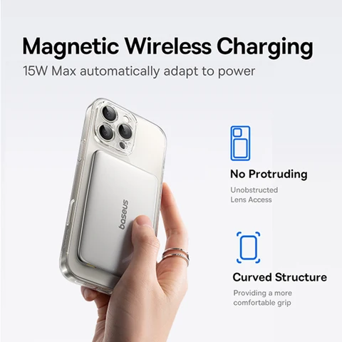 【CCC】Baseus 10000 мАч Магнитный Power Bank PD 27 Вт, 5000 мАч Магнитный Power Bank PD 20 Вт Powerbank размером карты для iPhone 17 Samsung