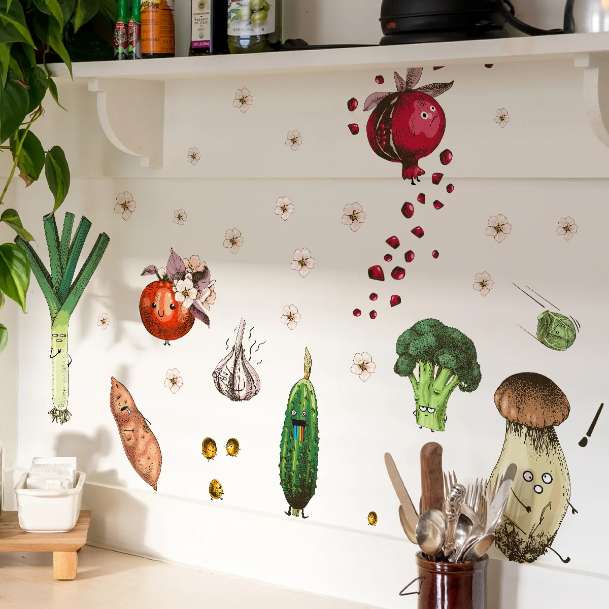 New Vegetable Party Wall Sticker Decoration Self-Adhesive Wall Sticker