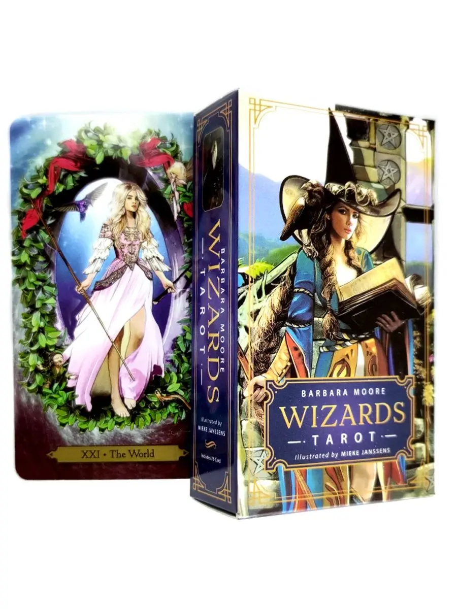 Barbara Moore Wizards Tarotkarten für Wahrsagerei, persönliche Nutzung, Tarot, vollständige englische Version, Partys, Brettspiele, 78 Blatt/Box
