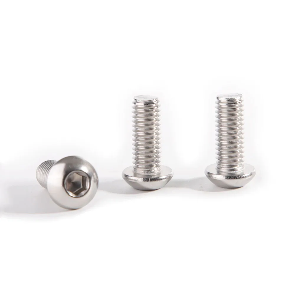 5-100pcs M3 M4 M5 M6 M8 M10 M12 A4-70 316 Stainless Steel Hex Socket Round Button Head Screws ISO7380
