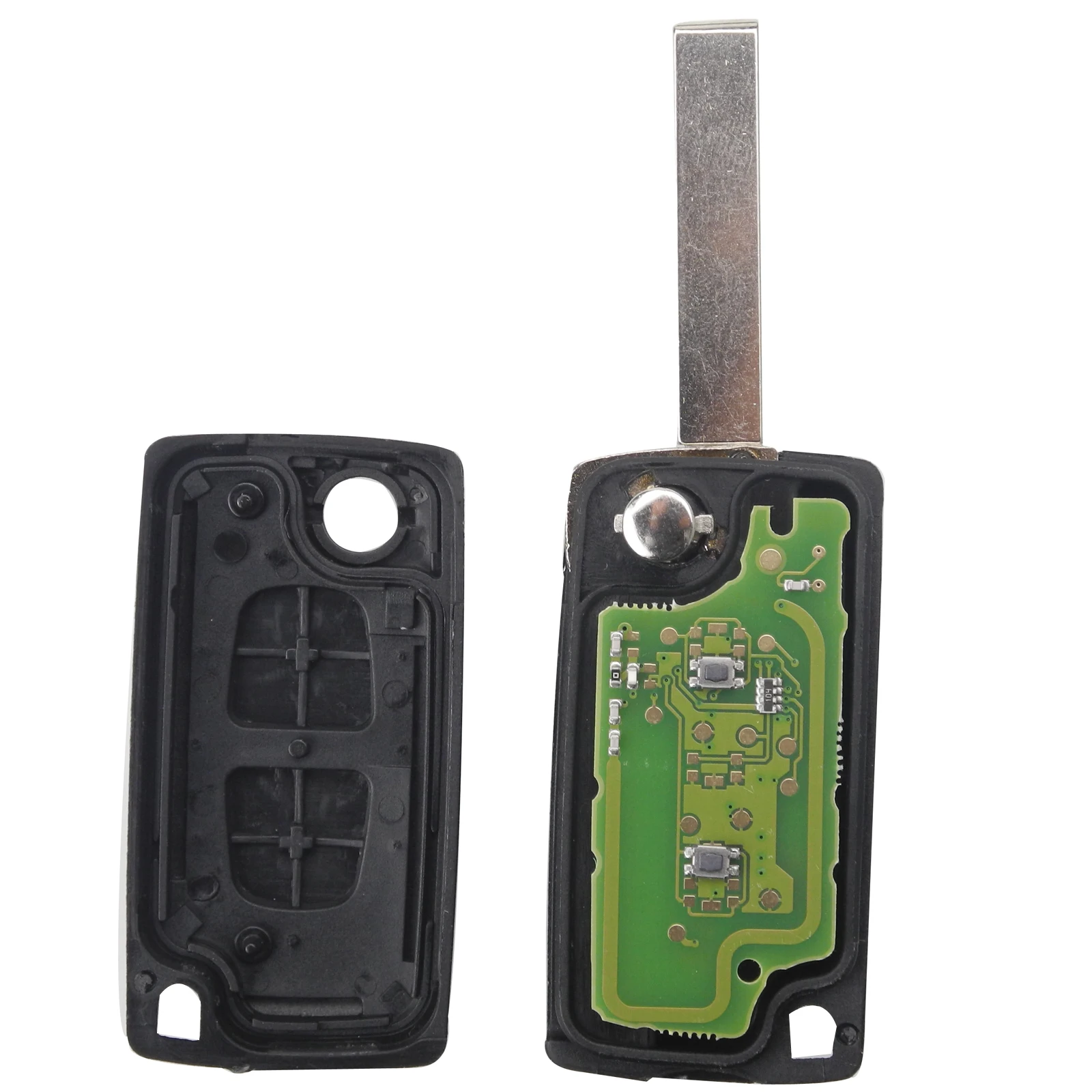 Jingyuqin Flip Car Key Shell For Peugeot 207 307 Citroen C2 C3 C4 C5 C6 Xsara Picasso Key Fob CE0536 PCF7961 433MHz ID46 HU83