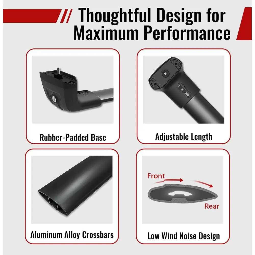 قضبان متقاطعة لرف السقف بوزن 300 رطل مناسبة لـ Explorer 2020-2026 مع قفل، قضبان سقف شديدة التحمل من الألومنيوم لسيارة البضائع على السطح #4