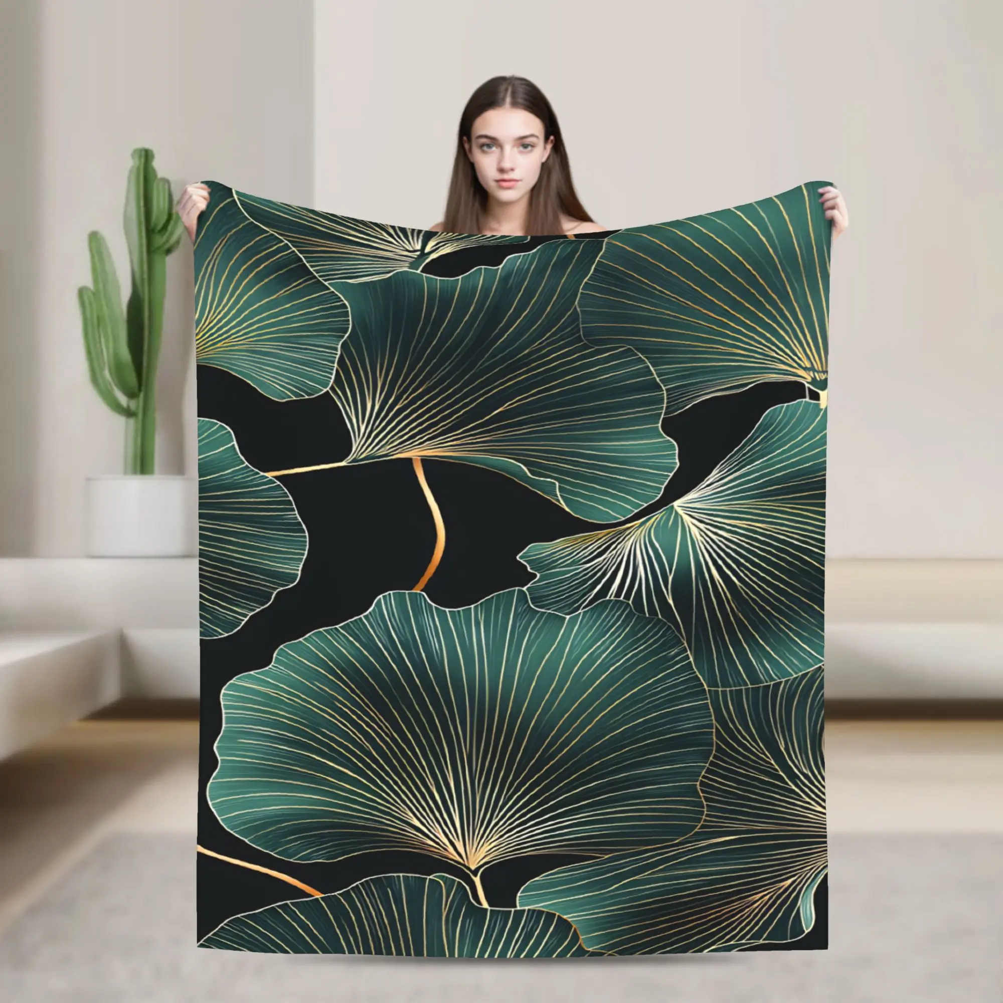 Ginkgo Leaves Blanket Quality Super Soft  Bedding Throws Winter Picnic Sofa Home Casual Bedspread