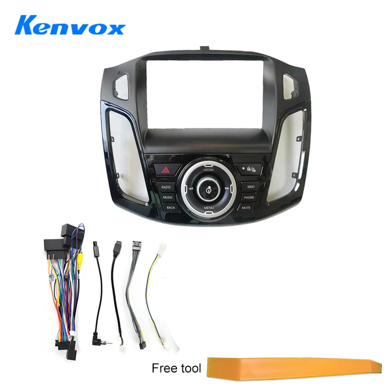 Car Radio Fascia Installation Panel For Ford Focus 3 Mk 3 2011- 2019 Android  2 Din Stereo Mounting Bezel Faceplate Frame Kit