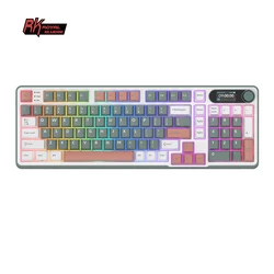 RK S98 ROYAL KLUDGE Top Mount Mechanical Keyboard TFT Screen Knob 96% RGB Backlit Tri-mode Wireless Gaming Keyboard PBT Keycaps