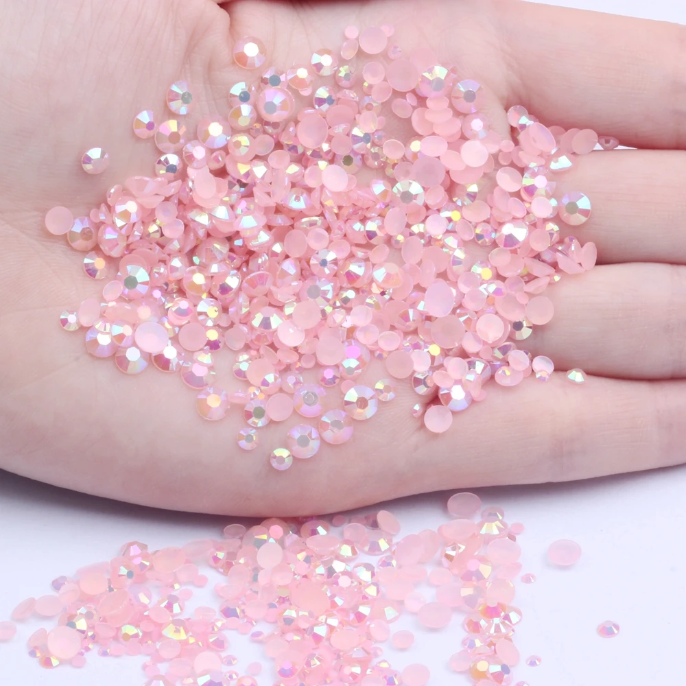 

Resin Rhinestones Non Hotfix 2mm-6mm Light Pink AB 10000pcs-50000pcs Glue On Beads For Nails Art Backpack DIY Decoration