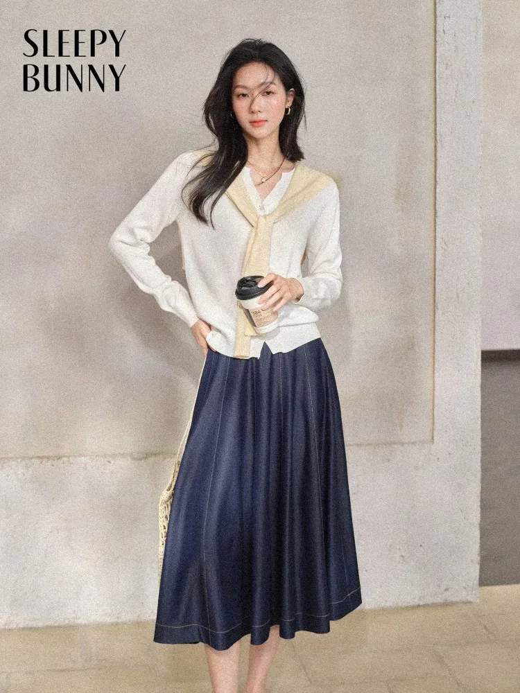 

Women Lightweight V Neck Knit Sweater Cardigan Soft Long Sleeve Top Elegant Preppy Style Casual Spring Basic Chic Outfit Lady