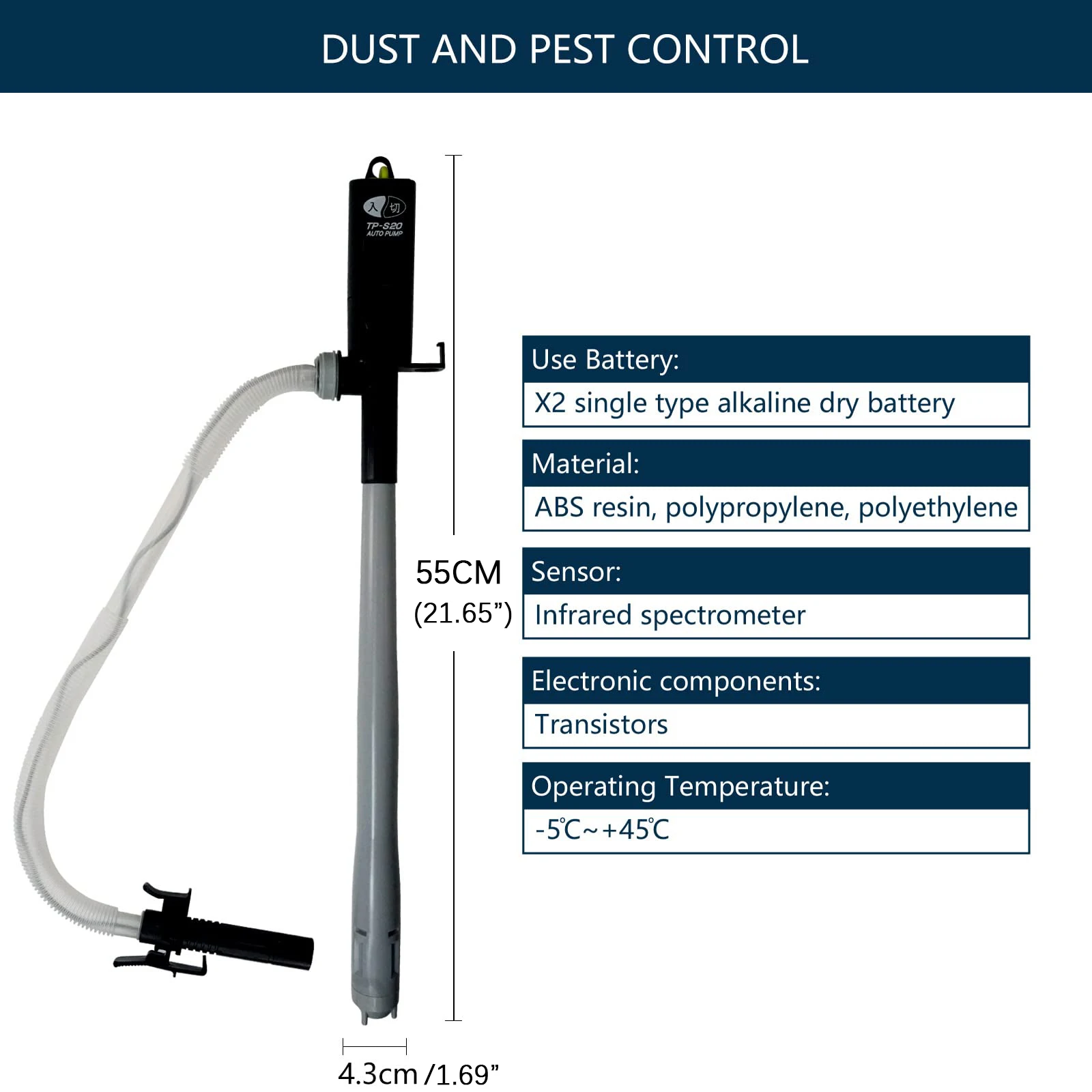 Portable Liquid Transfer Oil Pump  Battery Operated Liquid Transfer Pump with Auto-stop Sensor 2.4 Gallons Per Min