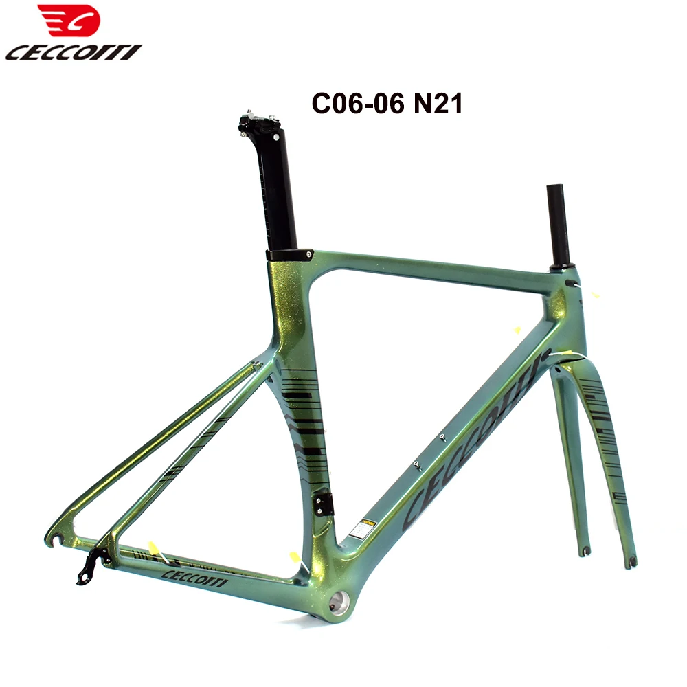 CECCOTTI-Chameleon Color Bicycle Frame, T1000 Full Carbon Road Bike Frameset