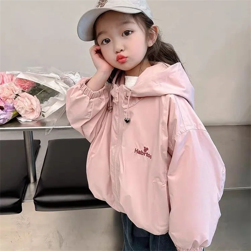Girls Coat Overcoat Jacket Windbreak Outerwear 2024 Loose Spring Autumn Cotton Plus Size Teenagers Children\'s Clothing