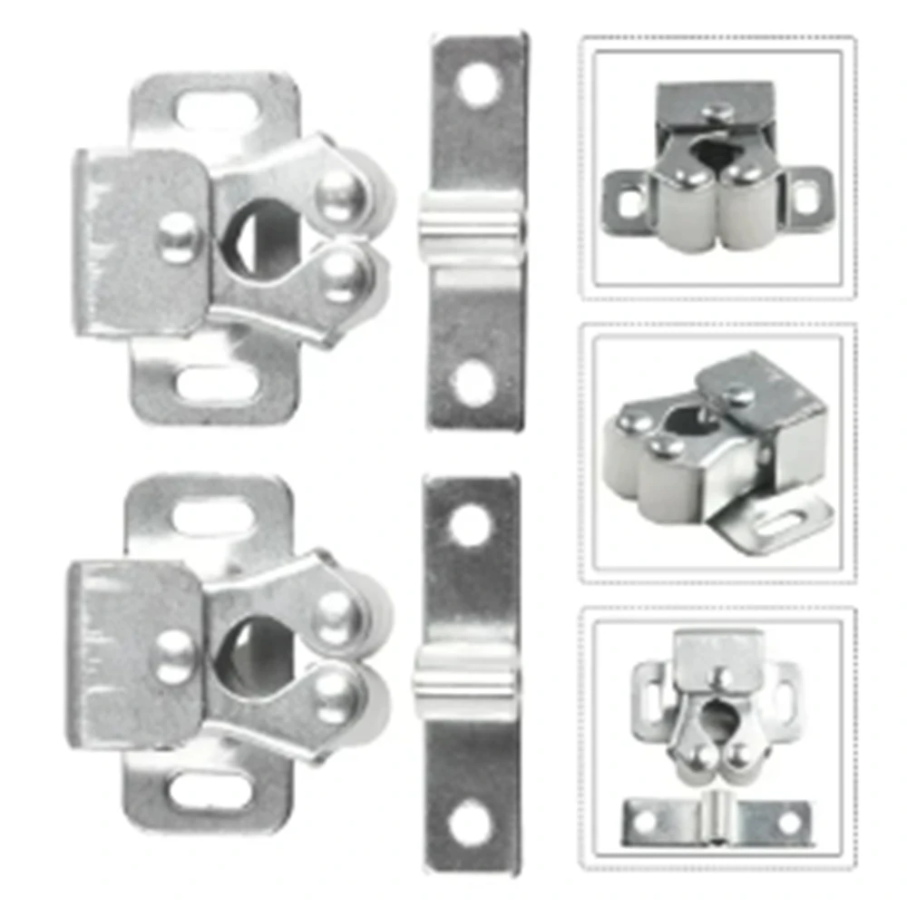 Press Touch Bead Magnetic Dual Wheel Spring Cabinet Door Latch, Fixed Lock Buckle for Home Wardrobe & Low Foot Cabinet