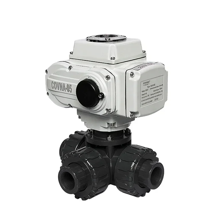 Covina 1-inch 220V electric actuator ball valve PVC three-way plastic