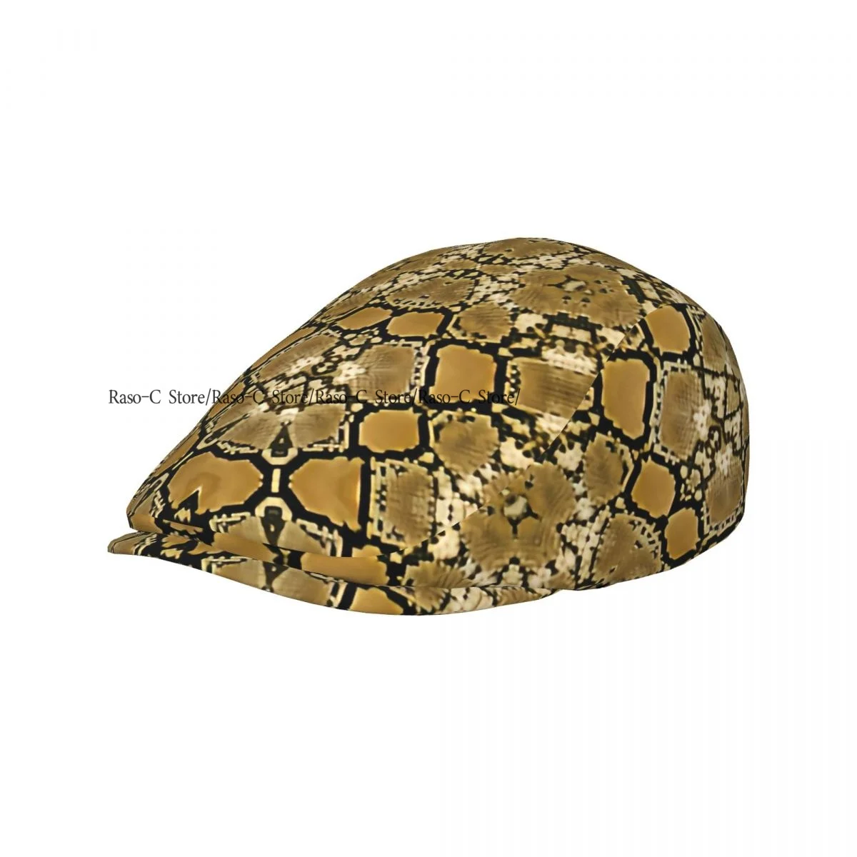 Adult Flat Cap Snake Leather Unisex British Style Newsboy Cap Ivy Peaked Hat Casual Outdoor Driving Beret Hat