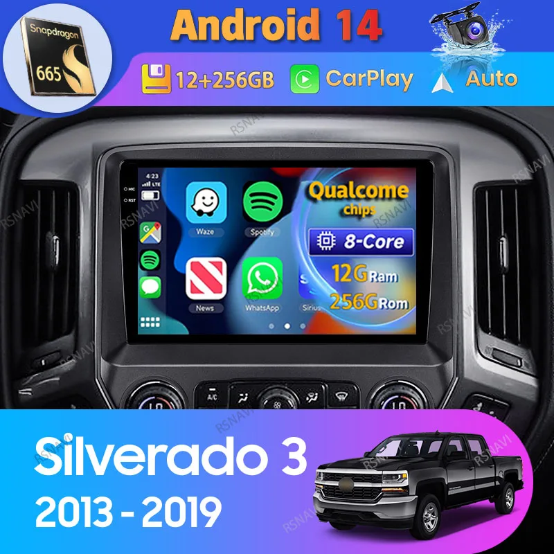 

Android 14 Car Radio For Chevrolet Silverado 3 GMTK2 2013 2014 2015 - 2019 Carplay Auto Video 2 Din Navigation DSP Stereo Player