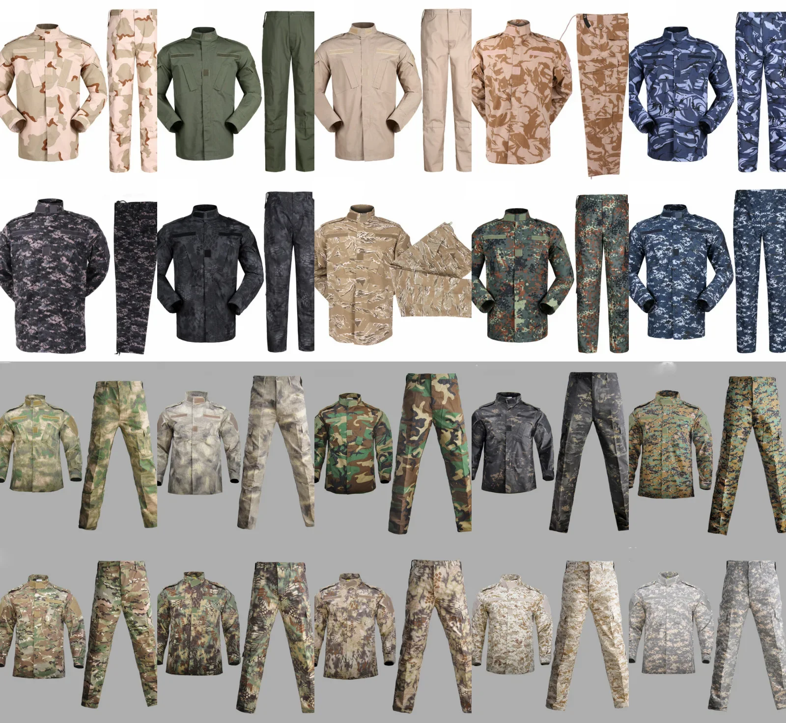 Traje táctico camuflaje nocturno ACU python MC/CP