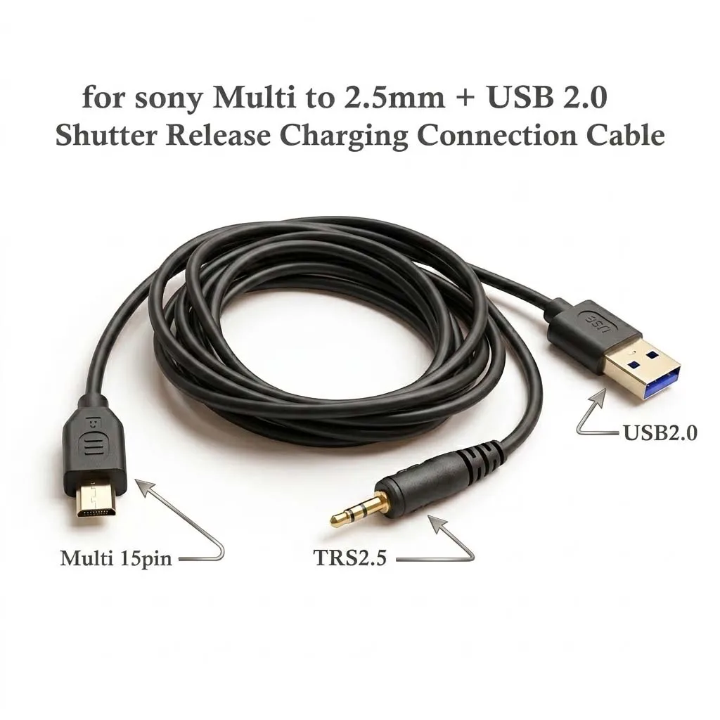 Para sony multi-usb2.0 2.5mm/3.5mm um minuto dois obturador cabo de conexão de dados para sony a7m2 m3 m4 a7s3 r3 r4 conectar cabo