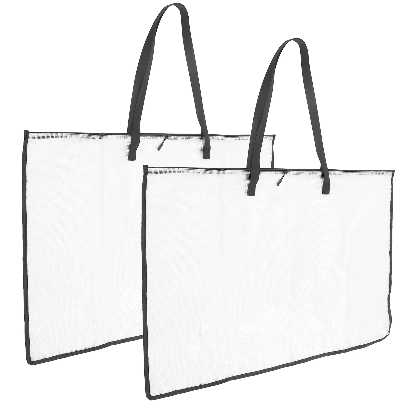 

2pcs Clear PVC File Bags Large Capacity for Documents Artwork Posters Durable Handheld Storage Portfolio Drawing Board Carrier