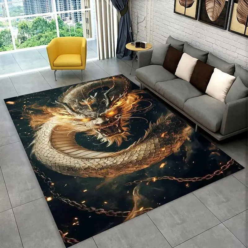 Dragon China Loong Cartoon Large Area Rug Non-slip Durable Carpet for Bedroom Living Room Sofa Doormat Home Decor Floor Mat Gift - view 3