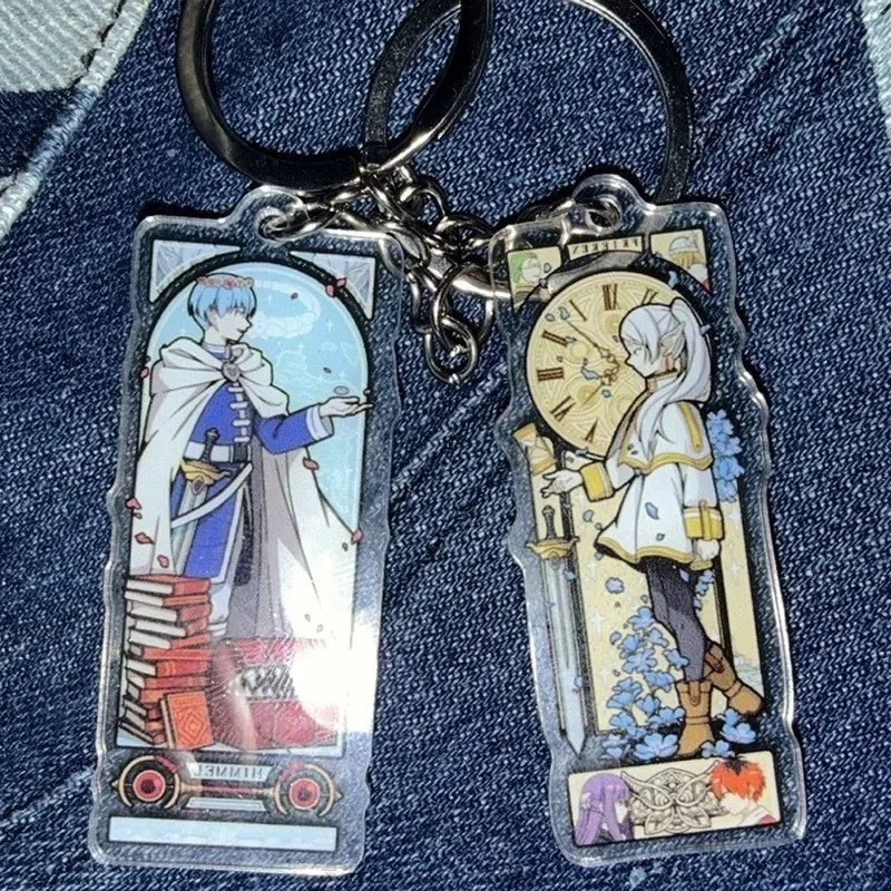 2Pieces Anime Cartoon Lovely Figures Bag Charm Fans Gifts Acrylic Keychains Birthday Gift