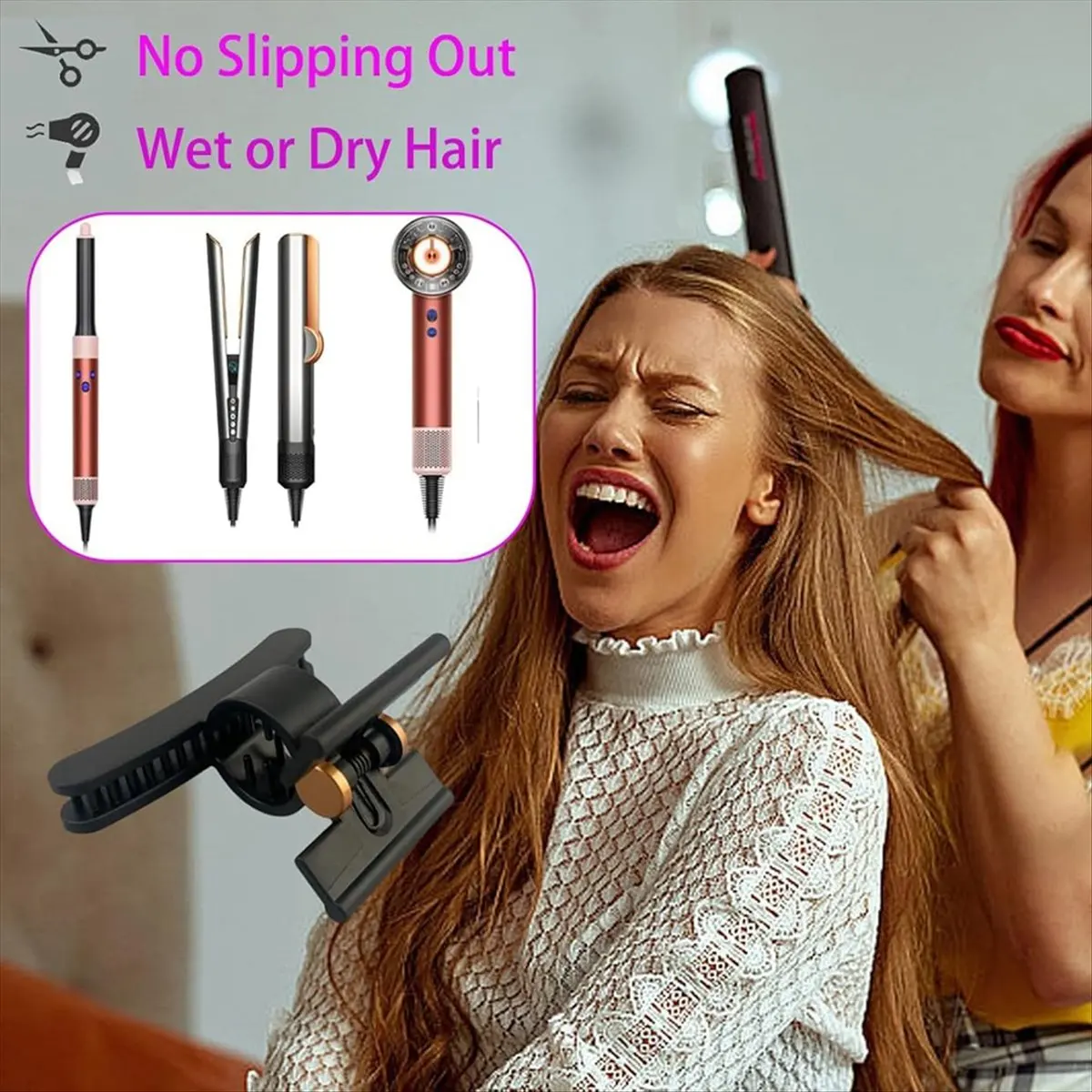 (A61K) Hair Clips for Dyson Hair Dryer and Airwrap Styler Hair Dryer Attachments Rose
