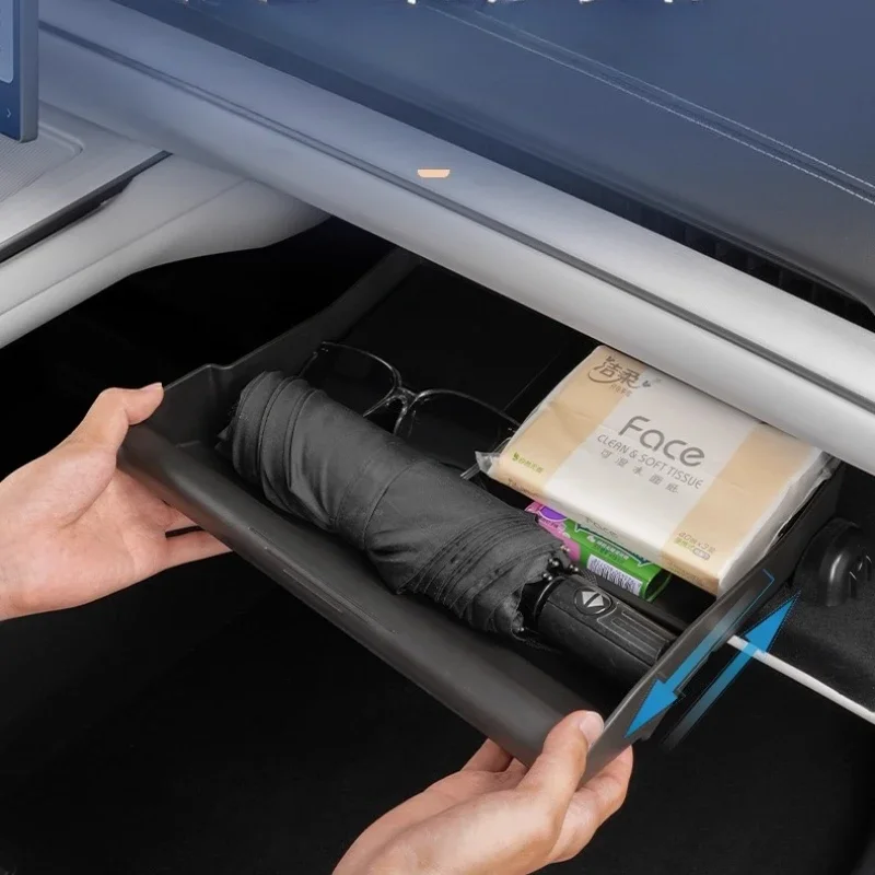 For Xiaomi Su7 Passenger Glove Box Storage Box Push-pull Baffle Storage Box Interior Supplies Car Accessories Modification Tools