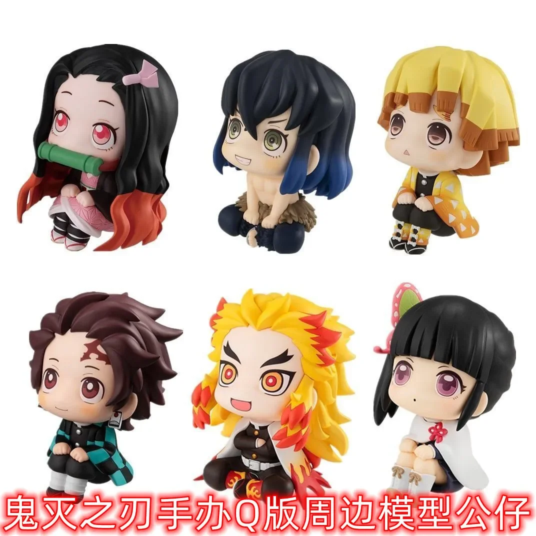 6 ชิ้น/เซ็ต Anime Demon Slayer Tanjirou ท่าทาง Action Figure PVC รูปปั้นตุ๊กตาของเล่นเครื่องประดับรถโต๊ะตกแต่งของขวัญ