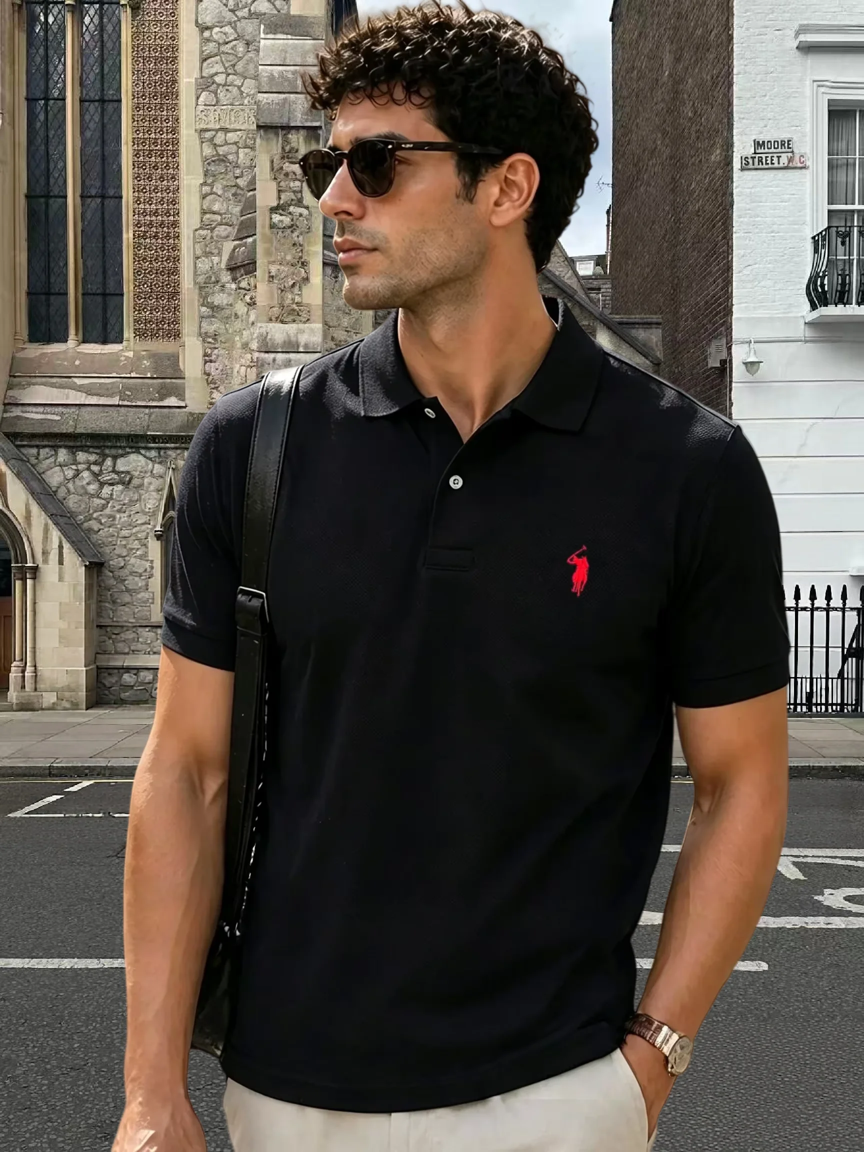 Polo Shirt Equestrian - ハイエンドメンズ2026年アウトドアスポーツカジュアル純綿ポロシャツファッションポールブランド馬術デザイン快適半袖