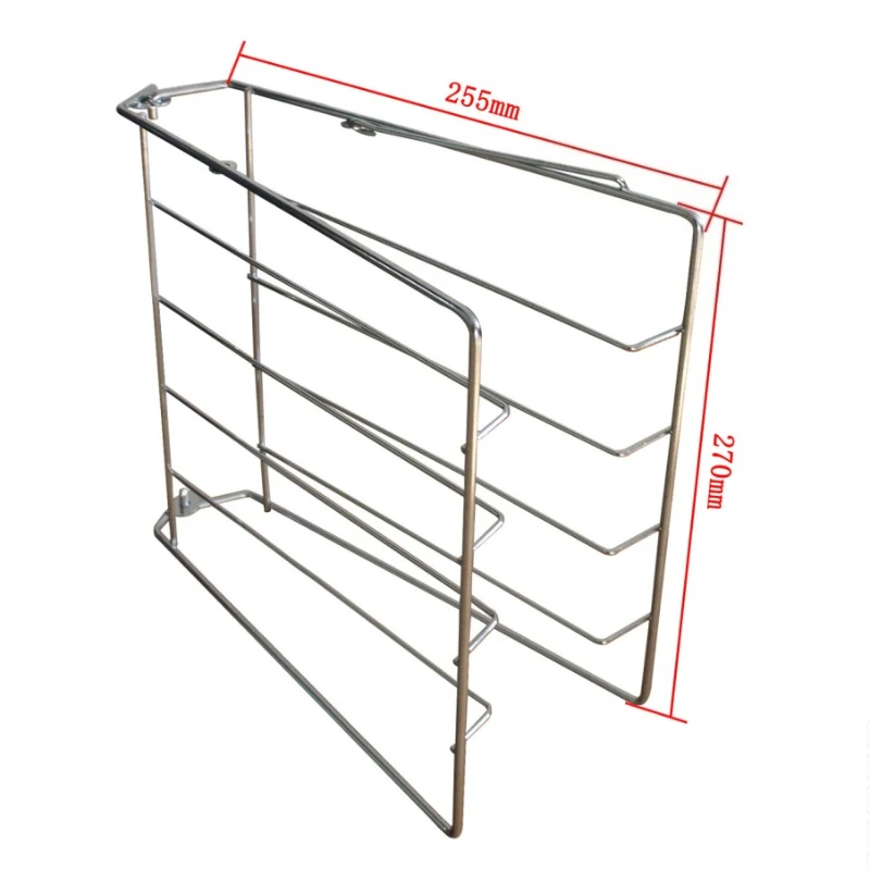1PCS 255x270mm Folding Pizza Rack for Oven Grill Trays Easy Storage and Baking Multiple Pizzas Cooling Holder Stainless Steel