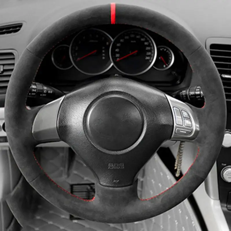 Car Steering Wheel Cover Suede Leather Car Accessories For Subaru Forester 2008-2012 Impreza 2008-2011 Legacy 2008-2010 Exiga 2