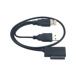 USB 2.0 to Mini Sata II 7+6 13Pin Adapter Converter Cable for Laptop CD/DVD ROM ODD Slimline Drive Conversion Cable