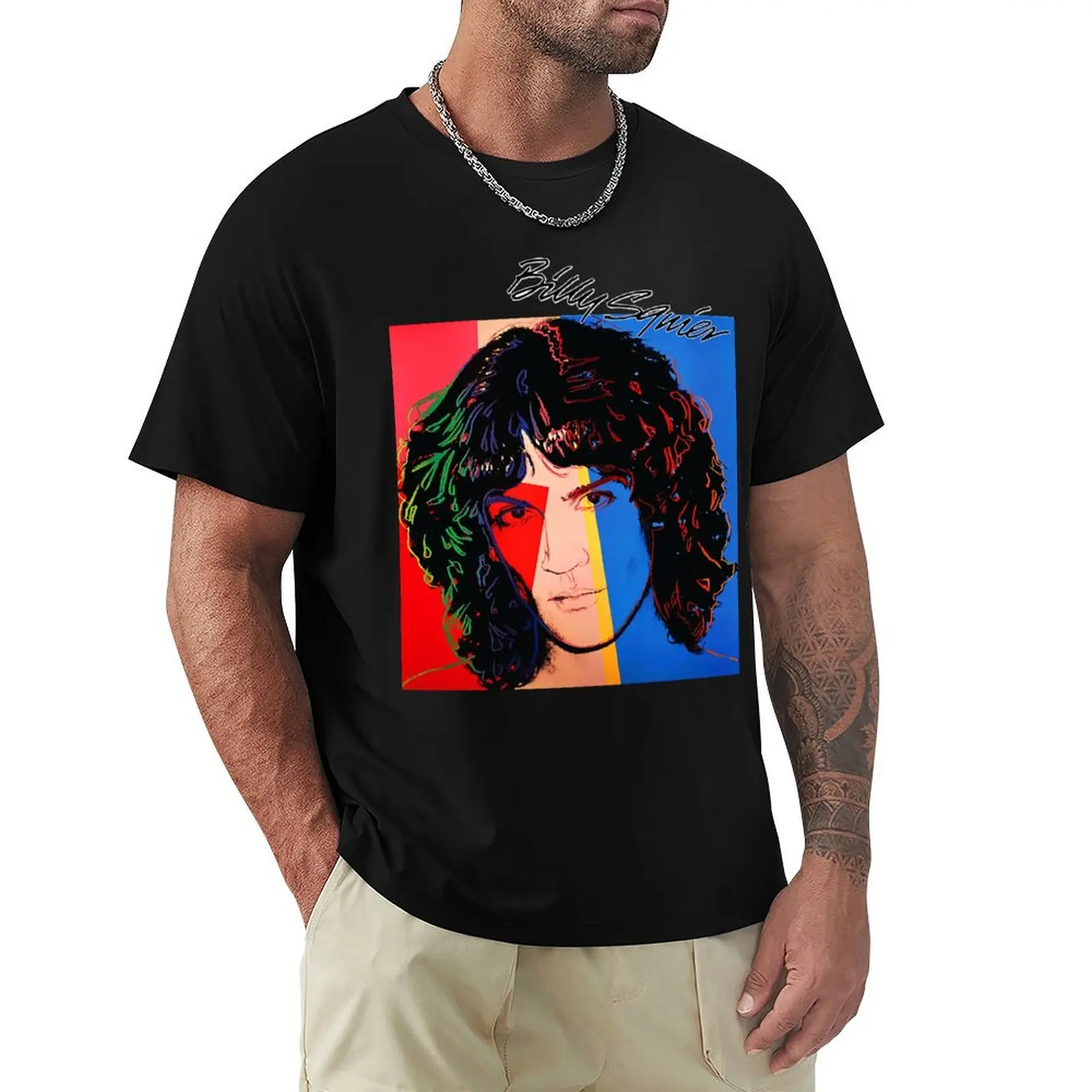 Camiseta Billy Squier, camiseta de manga corta para trabajo