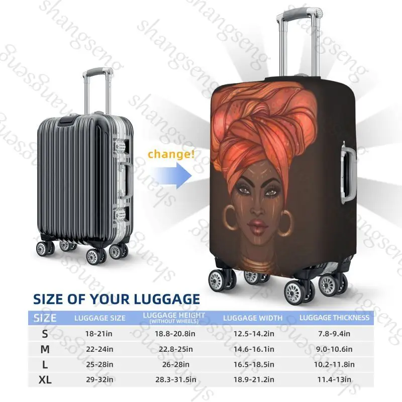 African American Girl Travel suitcase protective case, suitcase cover, elastic protection, washable Luggage cover, 18-32 in
