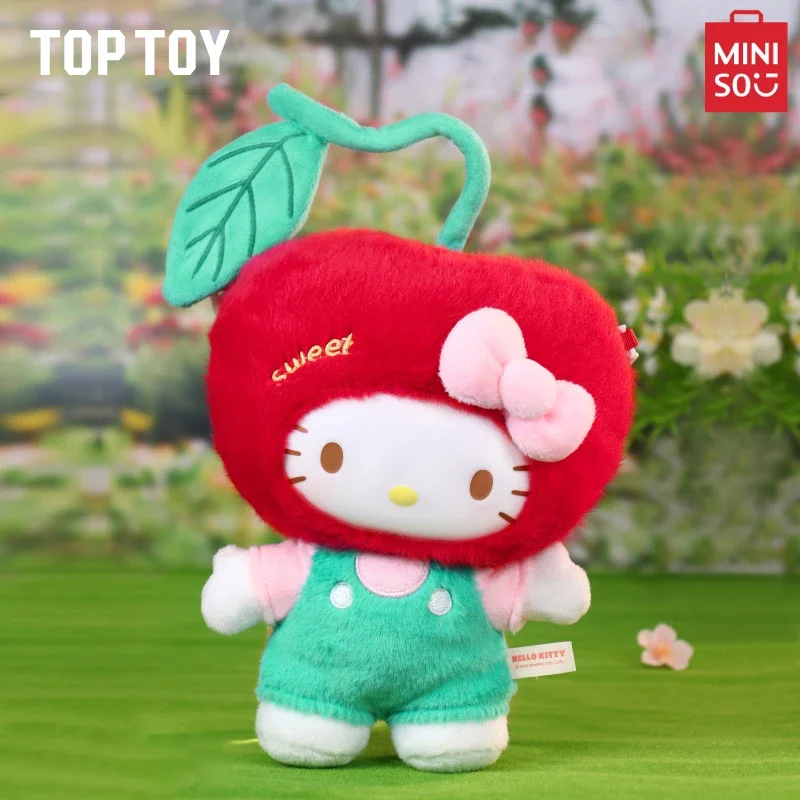 MINISO HELLO KITTY Cherry Vinyl Large Plush Doll TOP TOY Kawaii Decorative Ornament Children's Toy Cute Model Christmas Gift