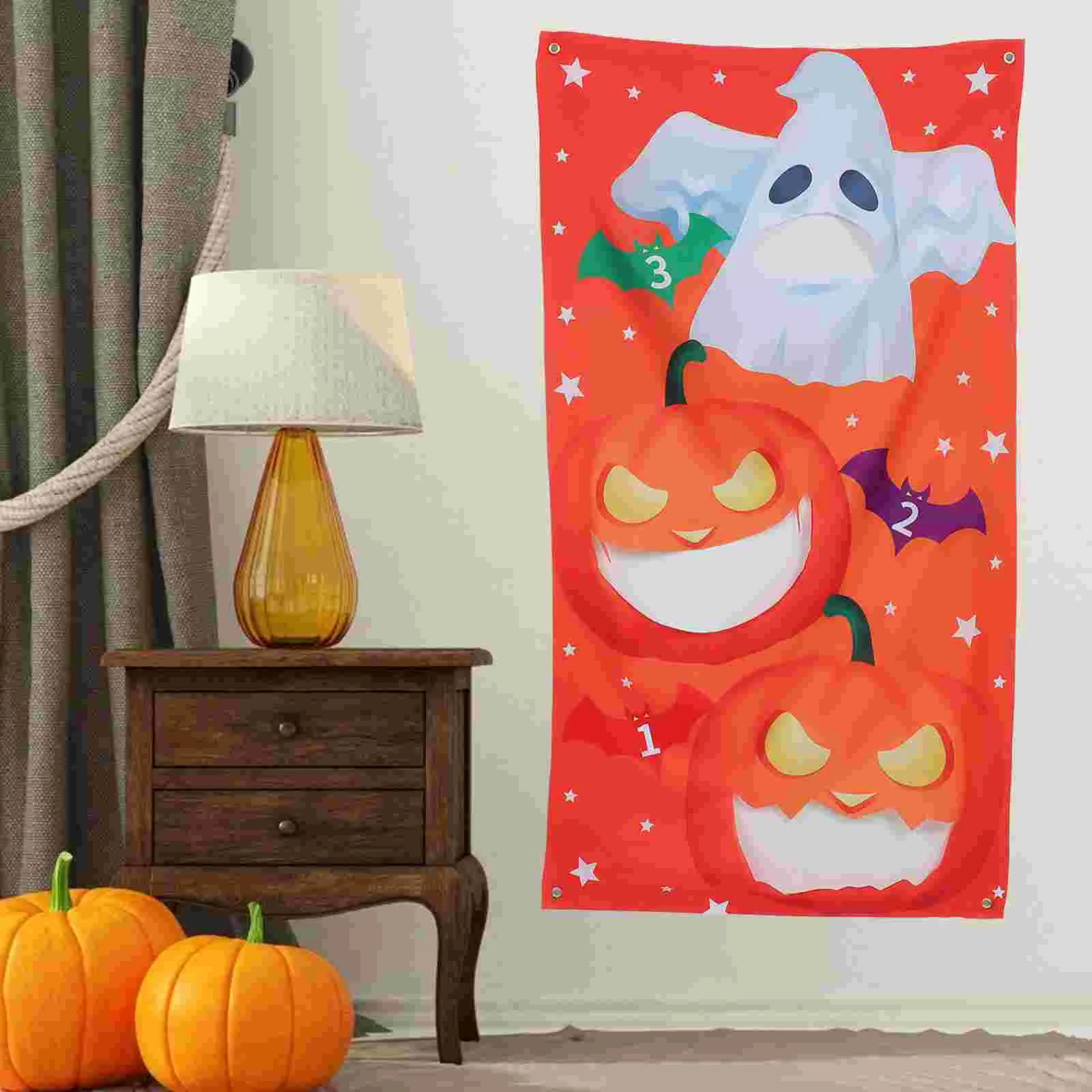 Outdoor Game Pumpkin Bean Bag Toss Halloween Banner Flags Decorate Games for Outside