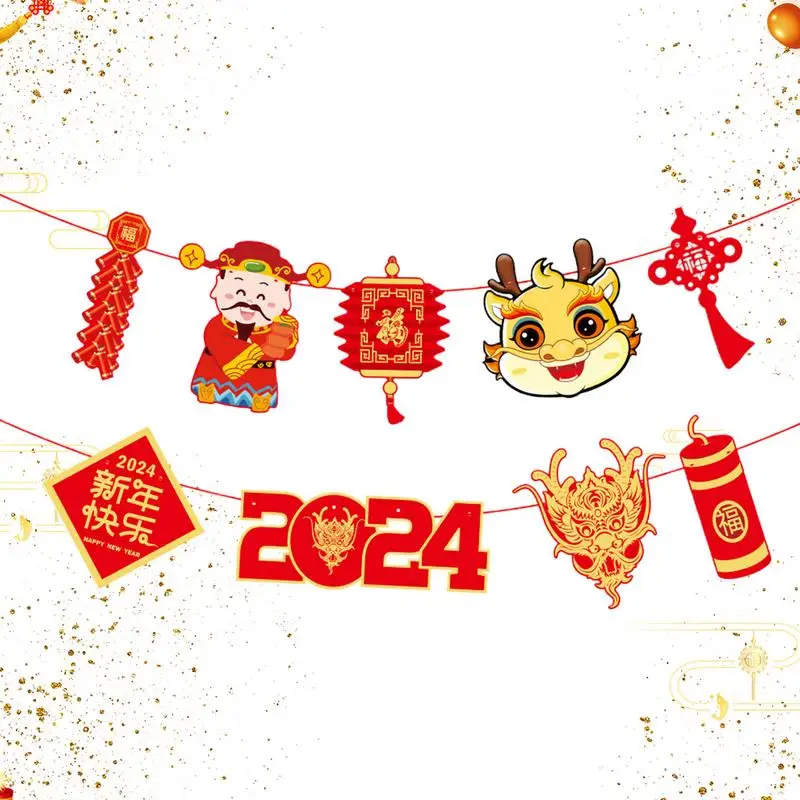 Chinese New Year Banners Chinese Happy New Year Traditional Banner Chinese Dragon Wall Party Decorations Lucky Hanging Ornaments