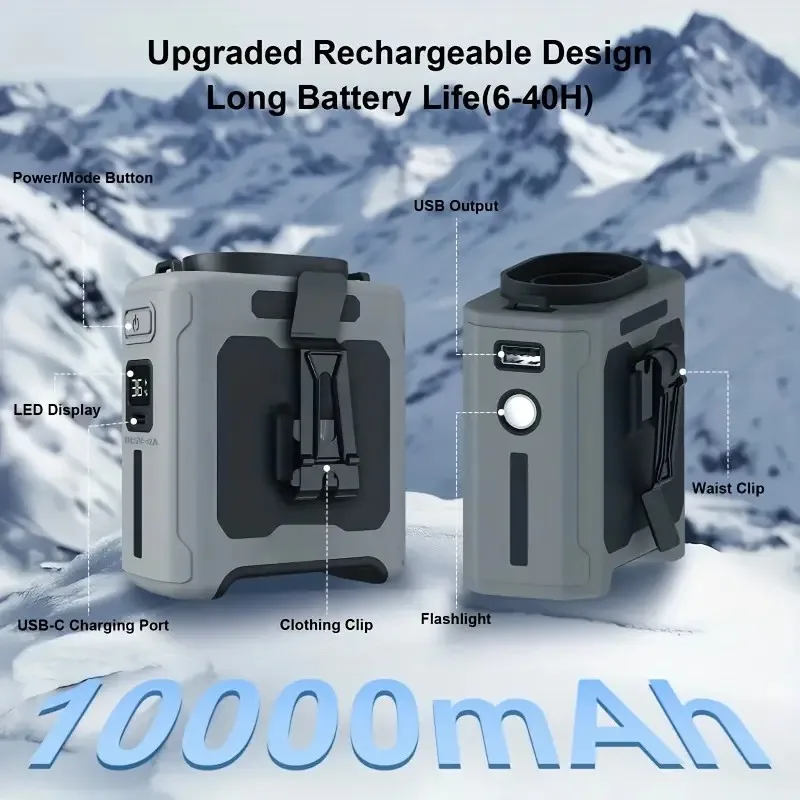 

New Belt Fan, Fast Cooling, Personal Fan, Summer Hot Room, Summer Cold USB Fan, Portable Belt Fan with LED Light Flash