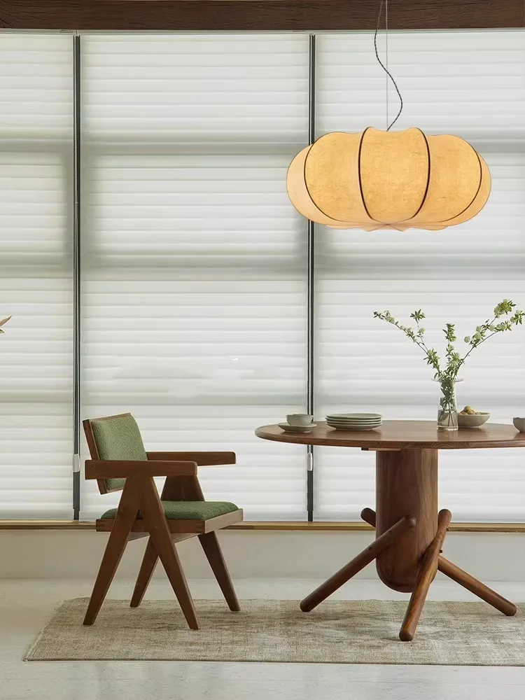 Luce Wabi Sabi dal design creativo per soggiorno, camera da letto, sala da pranzo, lampada da ufficio, lampada a sospensione in seta, luci dalla forma speciale