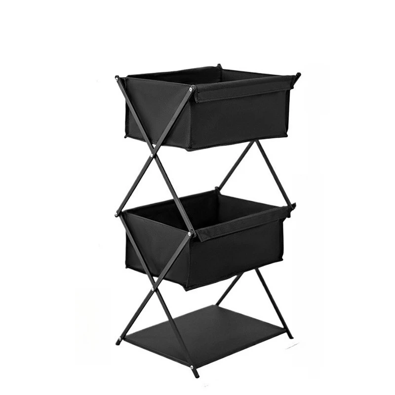 For Camping Shelf Three-layer Portable Picnic Folding Storage Rack Multifunctional Outdoor Folding