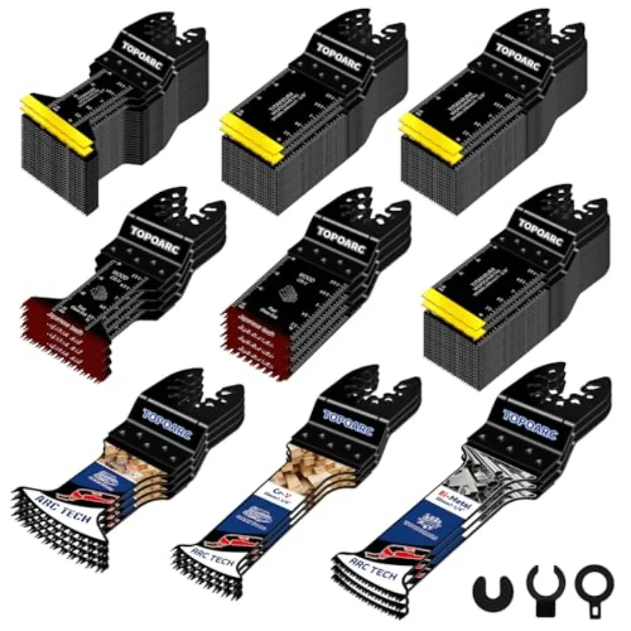 

110 PCS Oscillating Tool Blade Titanium Oscillating Saw Blades Professional Japanese Teeth Multitool Blades Quick Release Saw B