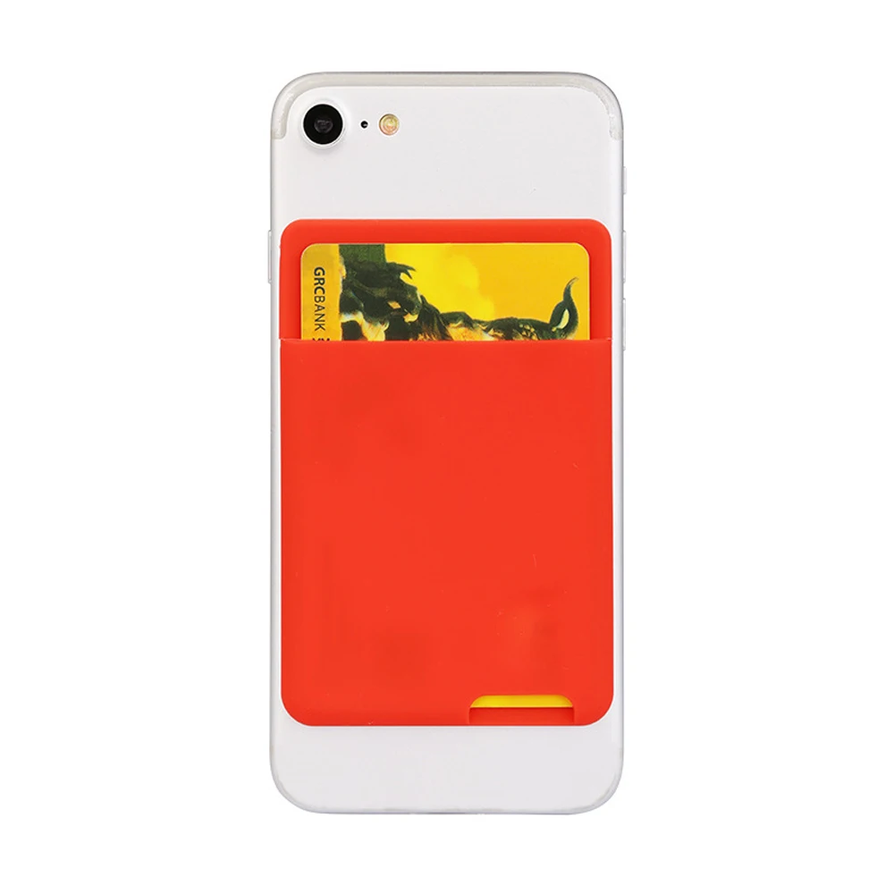 Women Silicone Self-Adhesive Card Bags Card Pocket Phone Back Pocket Phone Card Holder Phone Stickers Cellphone Pocket Sticker
