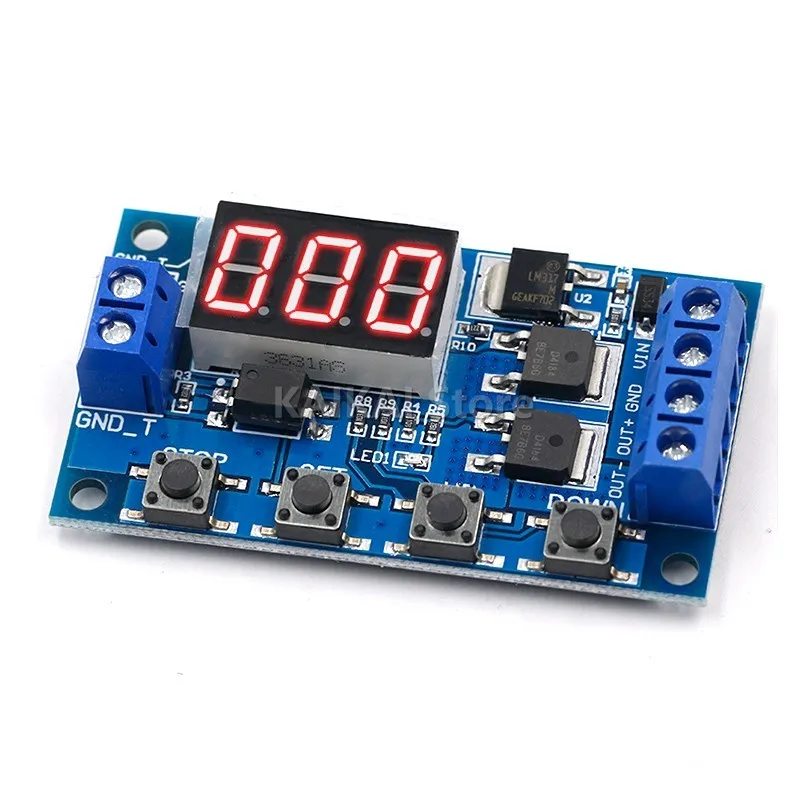 Dc 12v 24v mos duplo led digital tempo atraso relé gatilho ciclo temporizador atraso interruptor de circuito placa de controle de tempo módulo diy