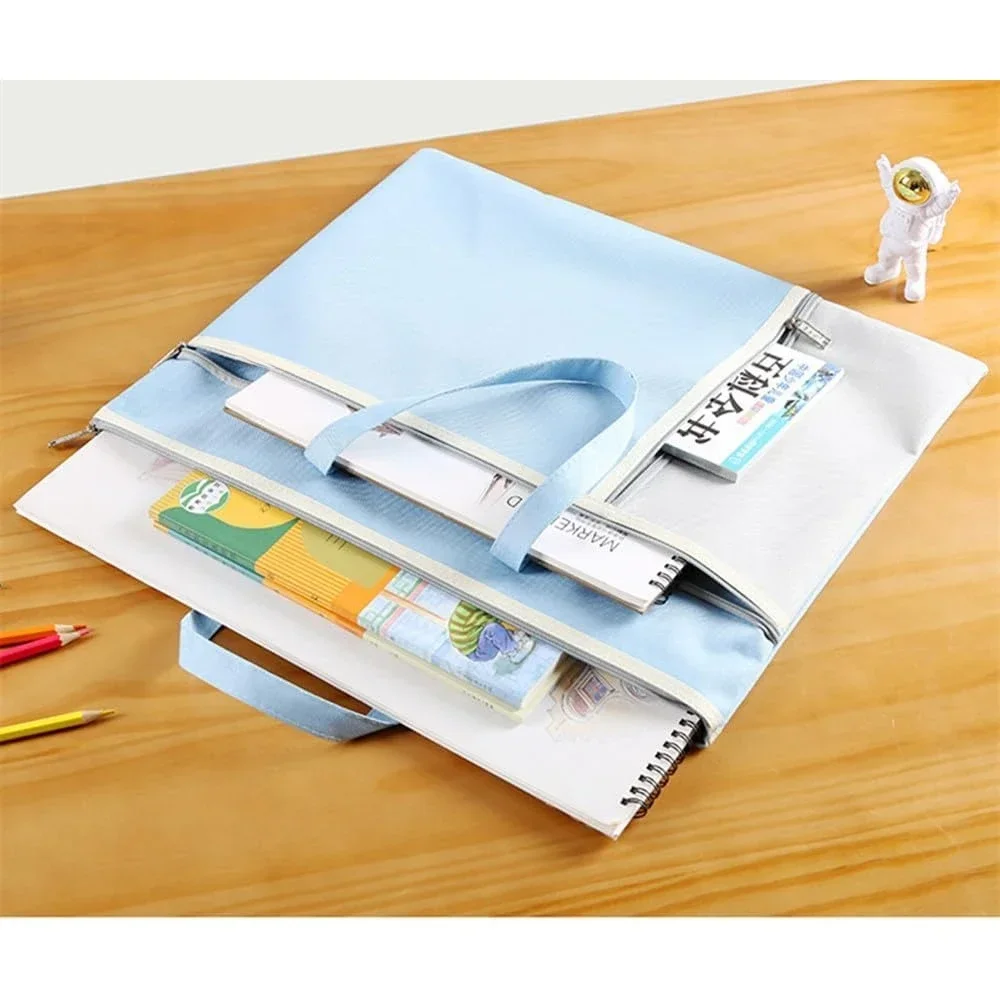 حقيبة محفظة فنية مع سحاب ومقبض حقيبة أكسفورد ذات سعة كبيرة حاوية تخزين الأعمال الفنية مقاس A3