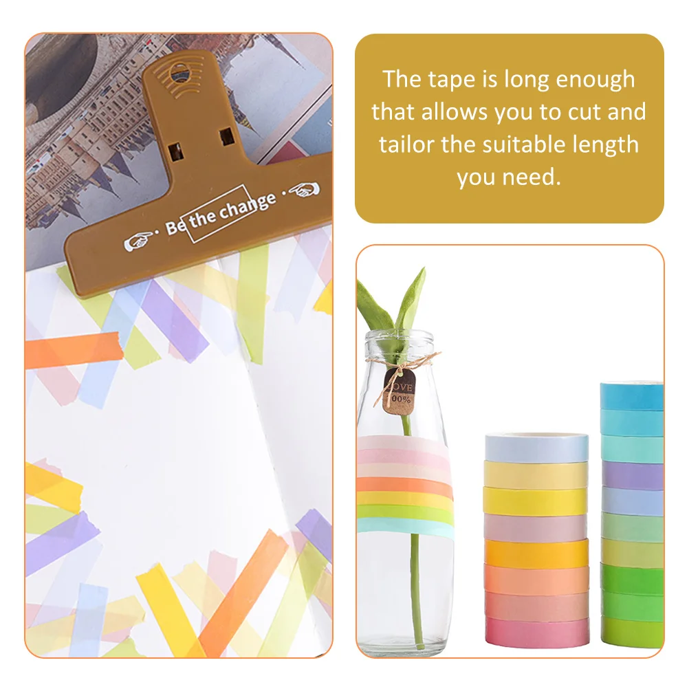 

24 Rolls Macaron Designs Washi Paper Tape Set DIY Craft Tape Roll Notebook Scrapbook Decoration Adhesive Tapes