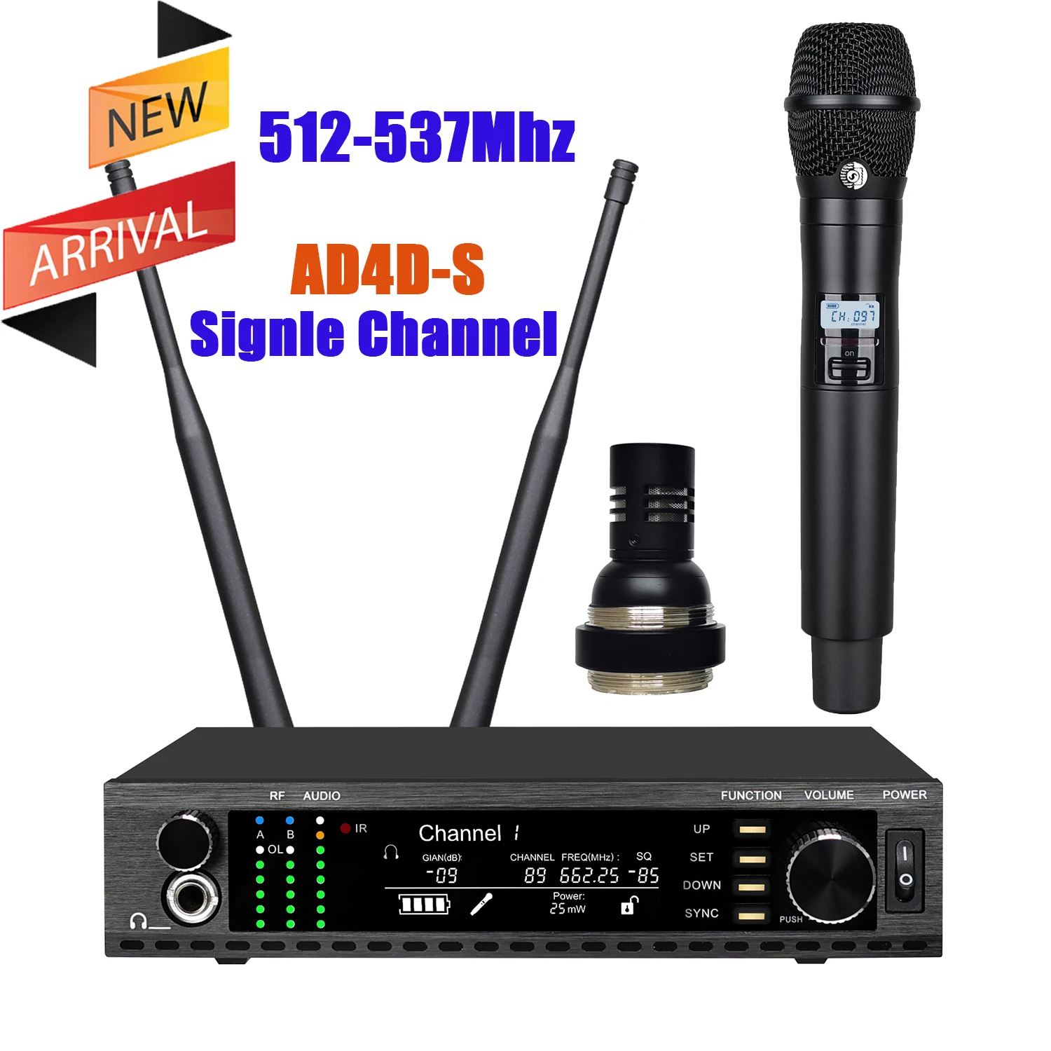 Leicozic AD4D-S KSM11 Kondensator-Mikrofon, einkanaliges Mikrofon, kabellos, echte Vielfalt für Bühnenauftritte, 500/600/900 MHz 7